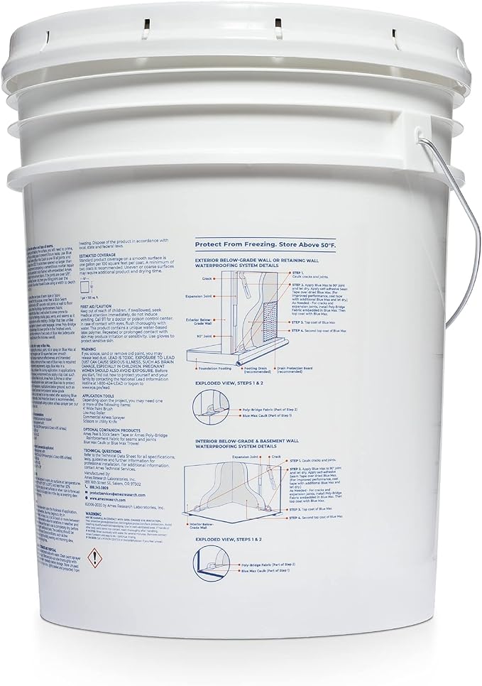 Ames Research Laboratories BMX5WRG Blue Max White Liquid Rubber, 5 Gallon