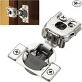 50 Pack (25 Pairs) 1" Overlay Soft Close Cabinet Hinges, Satin Nickel Stainless Steel Concealed Hinges with 3D Self-Closing for Face Frame Doors & Kitchens