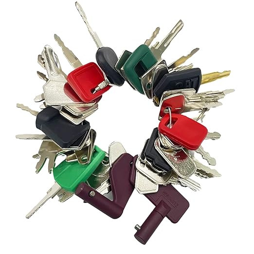 39 Heavy Equipment Keys Master Set, Construction Machine Operator Ignition Key Set for Caterpillar Bobcat JD Case JLG JCB Volvo Hyster Ford New Holland Yanmar Takeuchi Kubota Komatsu Toyota Hitachi