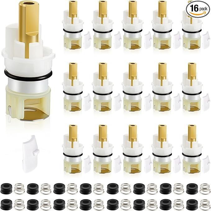 Honoson 16 Pieces Rp25513 Faucet Stem Replacement Faucet Repair Kit with Rp4993 Seat and Spring, 8 Cartridge for Bathroom Lavatory