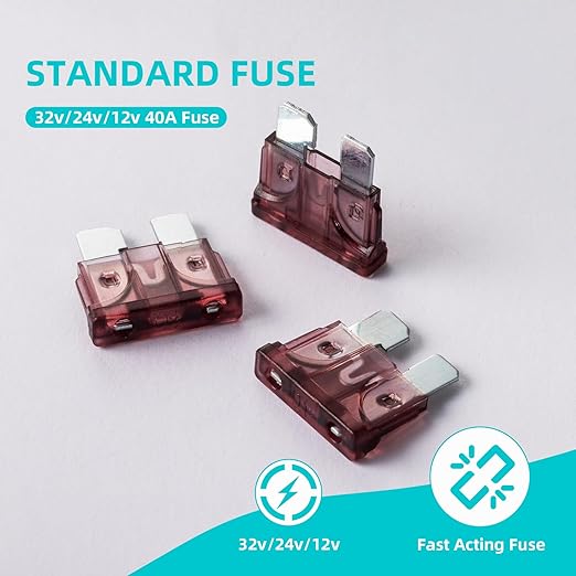 40 Amp Fuses Stanbdard Fuse 20Pcs, 40A Car Fuse Blade for Automotive, Truck, Boat, Motorcycle