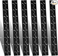 6PCS Continuous & Piano Hinges 16Inch with Holes, 0.04”Thick Stainless Steel 304 Heavy Duty Black Piano Hinges, 1.2" Open Width Continuous Hinge for Cabinets Boat Marine Door, Mailbox, Storage Boxes