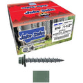 10 x 1-1/2" Hemlock Green Metal Roofing Screws - Hex Washer Head- Self-Starting/Tapping - EPDM Washer. 8 X 250 Bags - 2,000 Screws