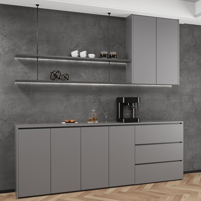 3yecao 48"×591" Large Size Extra Wide Thick Darker Grey Black Concrete Wallpaper Peel and Stick Dark Gray Concrete Cement Contact Paper Vinyl Textured Adhesive Sticker for Bedroom Bathroom Gym Walls