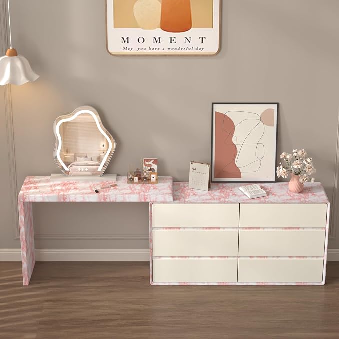 Extra Wide Marble Contact Paper Granite Peel and Stick Wallpaper Pink Glossy 31.5x157inch Countertop Contact Paper for Kitchen Bathroom Self-adhesive Waterproof Decorative Film Marble Vinyl Wrap