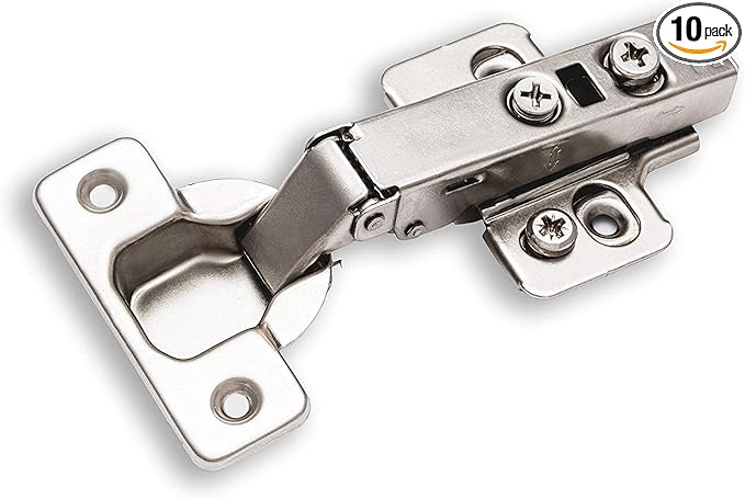 Berta 10-Pack Full Overlay Frameless Soft-Close European Hinges, 110° 3D Adjustable, Clip-On Concealed Kitchen Cabinet Door Hinges with Screws - Ideal for Modern Cabinets