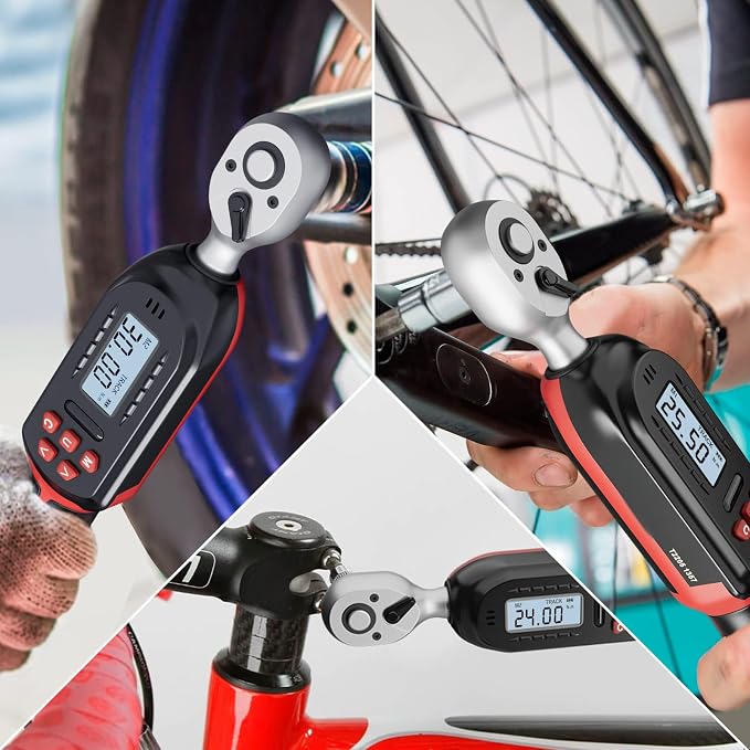 VANPO 1/4 Inch Digital Torque Wrench, 1.1-22.1 Ft-lbs/1.5-30Nm, with Preset Values, 2% Accuracy, Buzzer and LED Notification, Small Electronic Torque Wrench for Bicycles | 1.5-30 N.m Electronic Torque Wrench Set with Preset Values, 2% Accuracy, Buzzer ...