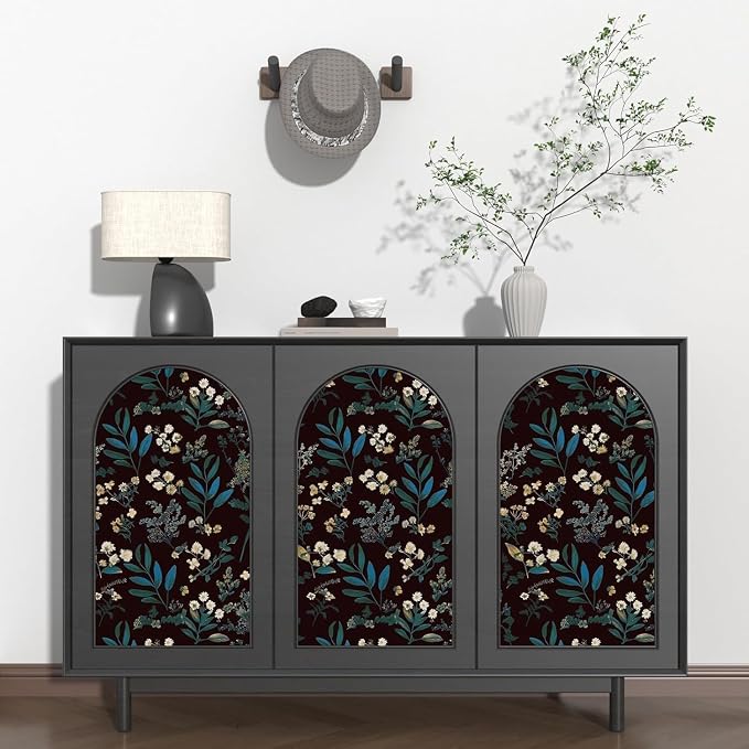 Vintage Floral Peel and Stick Wallpaper 17.5'' x 787'', Green Blue | Self Adhesive/Removable/Waterproof/Thick Vinyl Extra Long Contact Paper for Bathroom Bedroom Shelf Cabinet Drawer,Prepasted