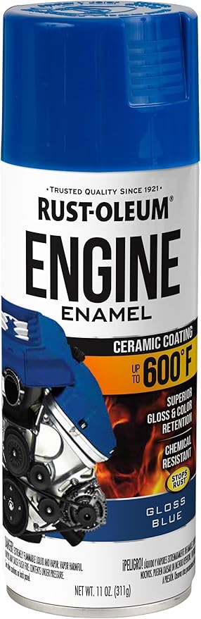 Rust-Oleum 363574 Engine Enamel Spray Paint, 11 oz, Gloss Blue