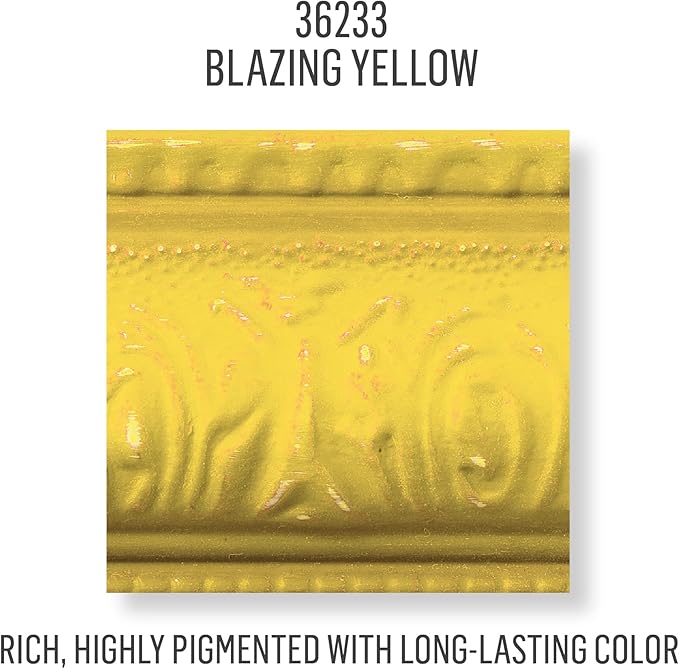 FolkArt Assorted Home Décor Acrylic Chalk Paint For Crafts, Blazing Yellow 8 fl oz Ultra Matte Acrylic Chalk Paint, Art Supplies With An Ultra Matte Finish, 36233