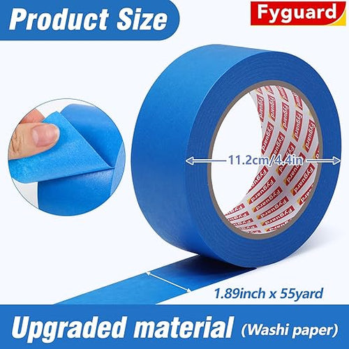 10 Rolls Painters Tape Blue Painters Tape 2 Inch Wide, General Purpose Masking Tape Bulk, 1.89 in x 55 Yd Blue Tape for Wall Painting Home Improvement DIY Crafts, Total 550 Yards