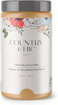 Country Chic All-in-One Chalk Paint for Furniture, Cabinets, Home Decor, Eco-Friendly, Matte Finish, Built-In Primer & Top Coat for Wood, Metal - Bee's Knees (Soft Yellow) - Quart 32 oz (950 ml)