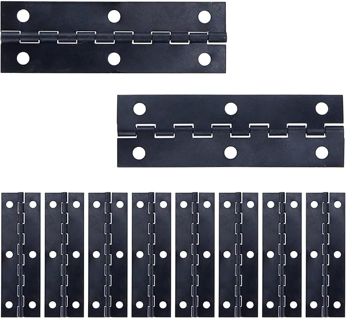 T Tulead Black Butt Hinges Narrow Iron Cabinet Hinges Toolbox Hinge 2.95"x0.9", Pack of 10 with Mounting Screws