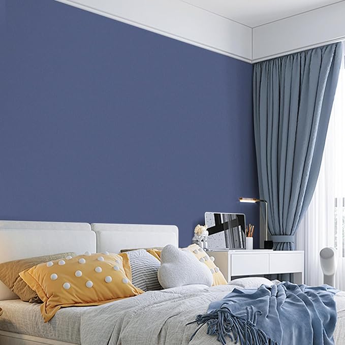 Blue Peel and Stick Wallpaper Blue Contact Paper for Cabinets and Drawers | 15.7" x 236.2" Self Adhesive Removable Vinyl Film WallPaper for Bedroom Decorative Table and Wall Reform