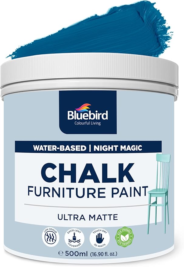 Bluebird Chalk Paint - 500 ML Night Magic - for Furniture, Home Décor, Cabinets, and More