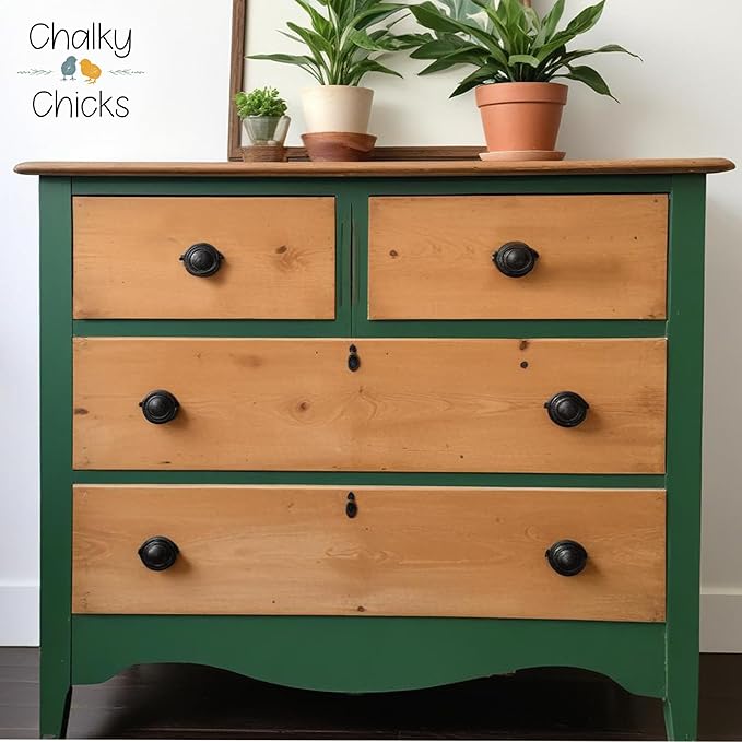 Chalky Chicks 16 Fl Oz Matte Shamrock (Dark Green) Chalk Paint for Furniture Without Sanding - No Prep Furniture Paint No Sanding All in One for Crafts, Walls, Cabinet, Metal, Dresser, Farmhouse