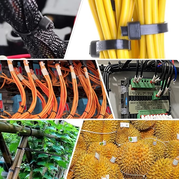 Black Zip Ties 12 Inch Heavy Duty 120 lb Tensile Strength, 0.3" Thick Nylon 66 Cable Ties, UV Resistant Self Locking Wire Ties for Outdoor Use, Bulk 1000 Pack ﻿