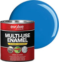 EVOLVE Multi-Purpose Alkyd Enamel – Interior Exterior Oil-Based Paint for Wood, Metal, Concrete, & Masonry, High-Gloss, Rust & Abrasion Resistant (Safety Blue, 1 Quart)