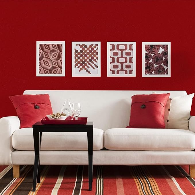 Red Peel and Stick Self Adhesive Wallpaper Countertop Contact Paper | Removable Embossed Silk Waterproof Bathroom Wallpaper 15.7" X 118" Kitchen Vinyl Wrap for Cabinet Shelf Liner Paper