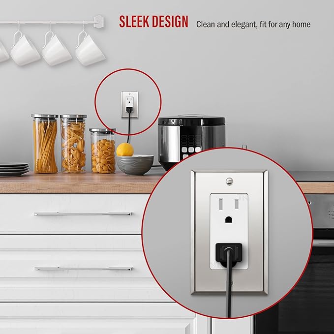 ENERLITES Decorator Switch or Outlet Metal Wall Plate, Stainless Steel 201, Corrosion Resistant, Size 1-Gang 4.50" x 2.76", 7731-PC, Polished Chrome, Silver