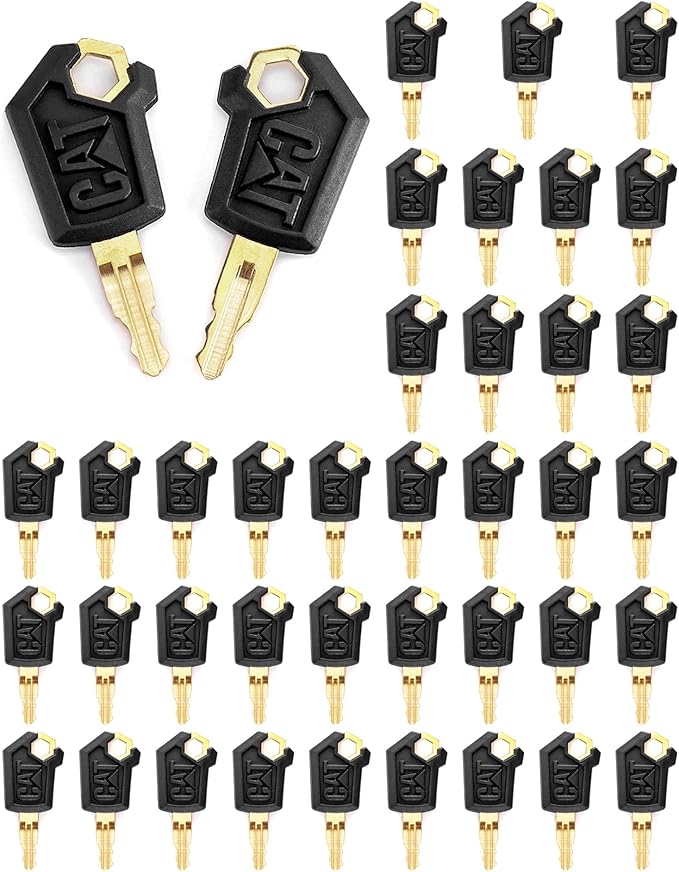 QWORK 5P8500 Keys, 40 Pack Ignition Keys Compatible with Caterpillar Heavy Equipment