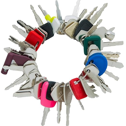 45 Construction Equipment Operator Keys, Heavy Equipment Key Master Set for Caterpillar Cat John Deere JCB Volvo Hyster Yanmar Takeuchi Yanmar Kubota Toyota Komatsu Excavator Dumper Dozer