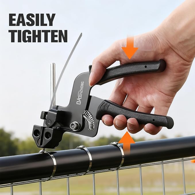 Heavy Duty 304 Stainless Steel Cable Tie Gun Kit - 100PCS 11.8" Metal Zip Ties (200LBS) + Industrial Scissors, UV Resistant Tool - Fence Ties, Exhaust Pipe, Chicken Coop, Industrial Use