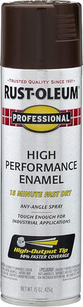 Rust-Oleum 7548838 Professional High Performance Enamel Spray Paint, 15 oz, Gloss Dark Brown