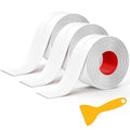 Mokani Caulk Tape Waterproof Self Adhesive, 3 Rolls White Caulking Sealant Strip for Kitchen, Countertop, Bathroom, Bathtub, Toilet Base, Floor Wall Edge Protector with Sealing Tool (1.5" x 10.5Ft)