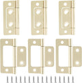 Biaungdo 6 Pcs Non-Mortise Door Hinges, 2 inch x 1 inch Bifold Butt Cabinet Hinges Vintage Furniture Hardware Antique Door Hinge with Screws for Door, Windows, Cabinet, Cupboard(Imitation Gold)