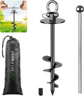 SELEWARE Dog Tie Out Stake Outdoor Dog Ground Anchor 180° Swivel Dog Anchor | 14.5" Long Anti-Rust Heavy Duty Dog Stake for Large Dogs up to 220 lbs, Easy Install with Twist Rod for Yard Camping Outside