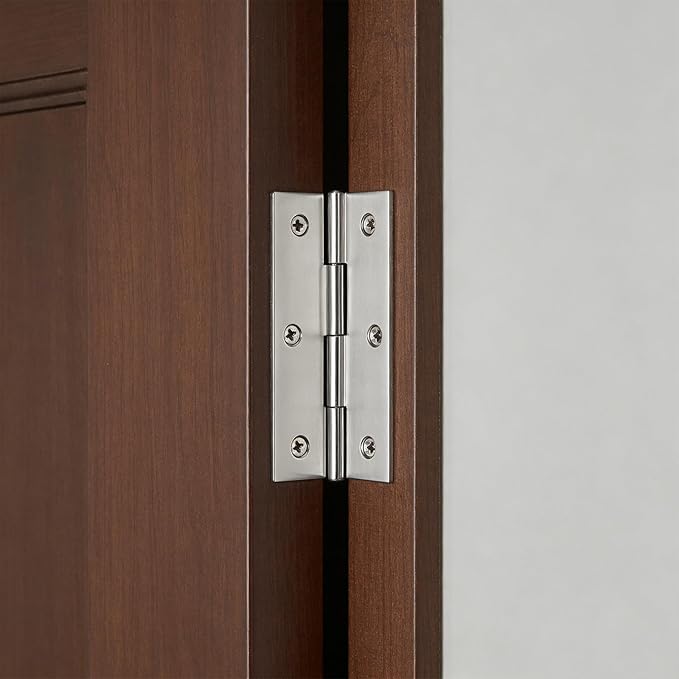 40 Pack 2.6 x 1.45 Inch Folding Hinges, Stainless Steel Cabinet Butt Hinges for Furniture, Drawer, Door, Silver