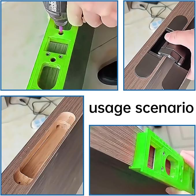 Concealed Door Hinge Installation Kit | with Guide Template Jig | with Dedicated Concealed Hinge Slotting Template | Lightweight & Reusable Design | for 5.3-7.8 inch Door Hinges (1.1 inch Width)