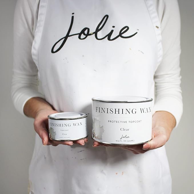 Jolie Finishing Wax - Protective topcoat Paint - Use on interior furniture, cabinets, walls, home decor and accessories - Odor-Free, Non-Hazardous - Clear - 500 ml