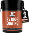 Liquid Rubber RV Roof Sealant- Professional-Grade Solar Reflective Flexible Waterproof Membrane Coating for EPDM, TPO, Fiberglass & Aluminum Camper & Travel Trailers- Brilliant White, 5 Gallon
