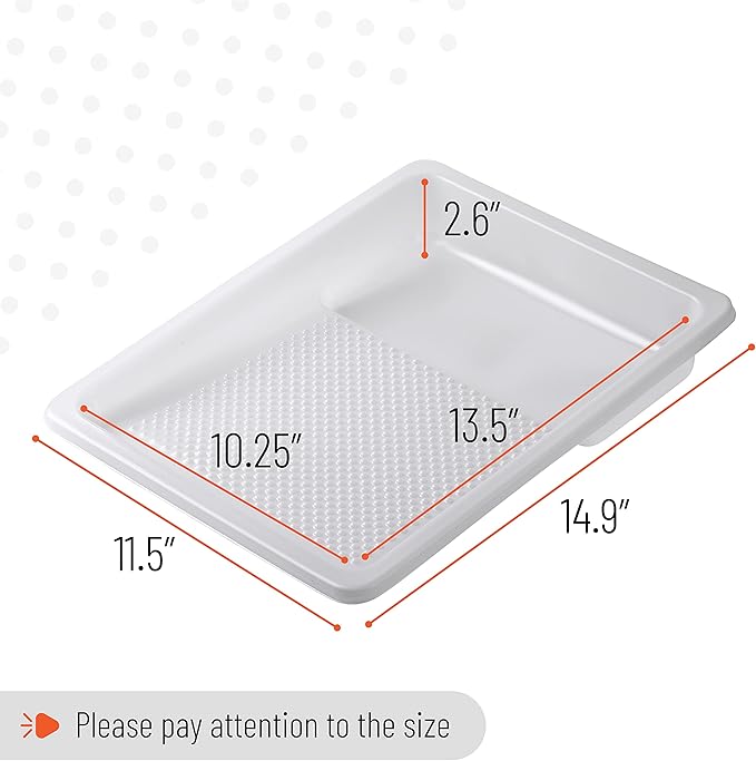 Bates- Paint Tray Liner, 9 Inch, 40 pcs, White Paint Pans Trays, Paint Pan Liners