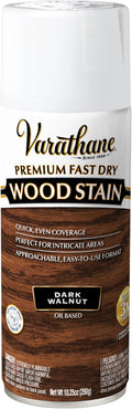 Varathane Premium Fast Dry Wood Stain Spray | 1 Hour Dry Time | 1 Coat Color | Interior Wood Stain | Furniture, Cabinets, Doors, Trim | 10.25 oz | Dark Walnut