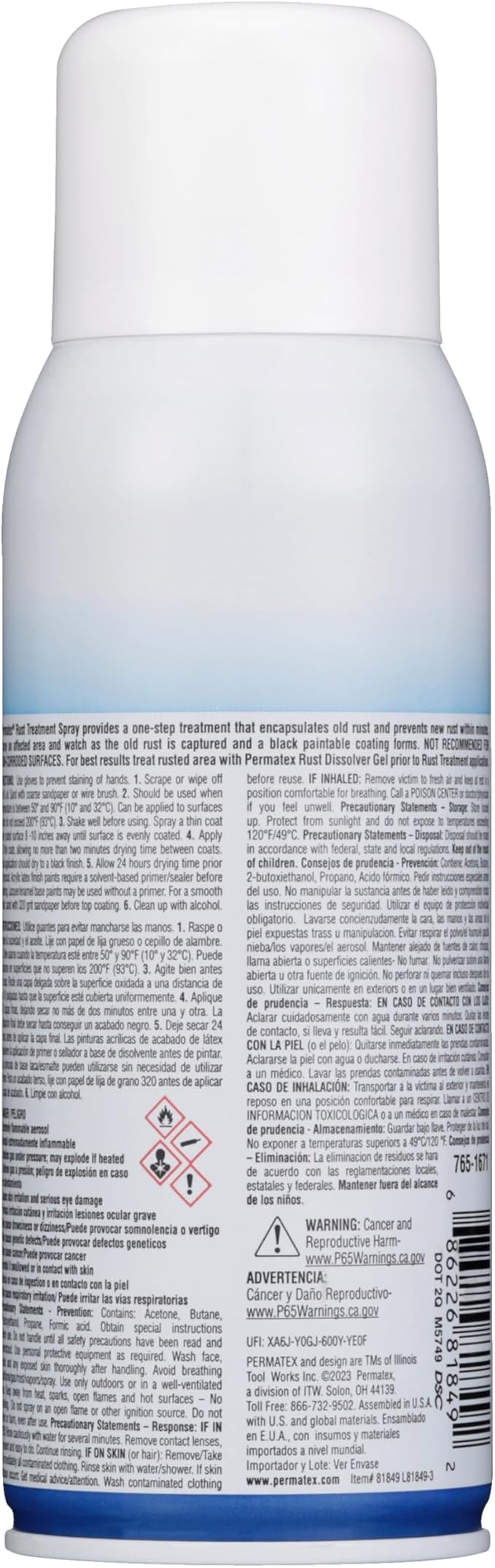 Permatex 81849 Rust Treatment, 10.25 oz. net Aerosol Can