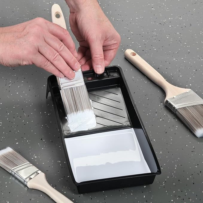 Juvale 4-Inch Paint Tray Pan - 12-Pack Black Spill-Resistant & Mini Paint Trays - Dual Wells for Rollers & Roller Pan - Multi-Use for Home Improvement & Project Supplies - 11 x 5.5 x 1.5 in