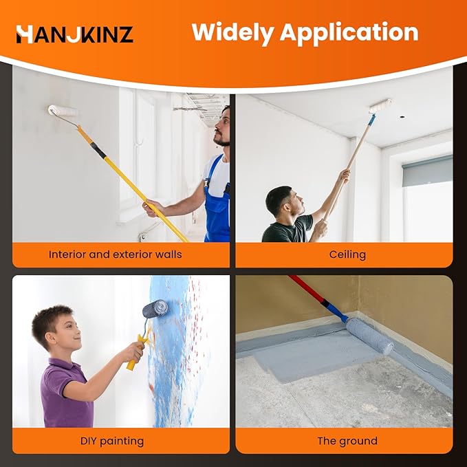 9 Inch Microfiber Paint Roller Covers, 20 Pack, Paint Rollers 9 Inch (3/8" Nap), Large Paint Rollers, Paint Supplies for Painting Walls
