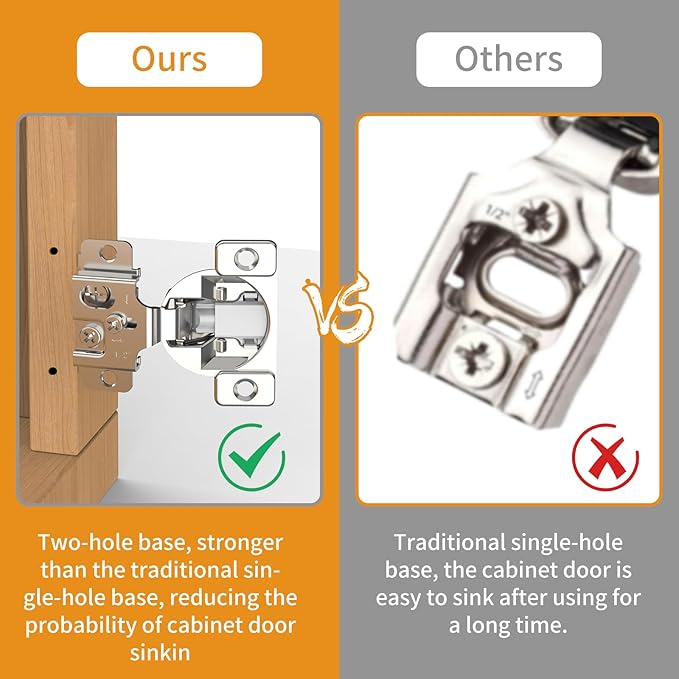 Chibery 10 Pack 1/2" Overlay 3D Soft Close Concealed Hinge, Face Frame Door, Small Angle Slow Close, Self Closing Hidden Satin Nickel, 105° Concealed Stainless Steel Hinges for Kitchen Cabinet Door