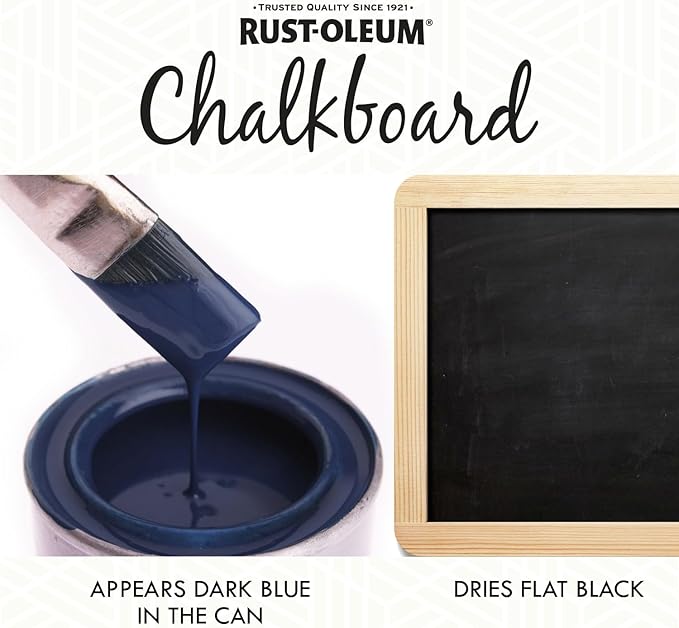 Rust-Oleum 206540 Chalkboard Brush-On Paint, 30 oz, Black