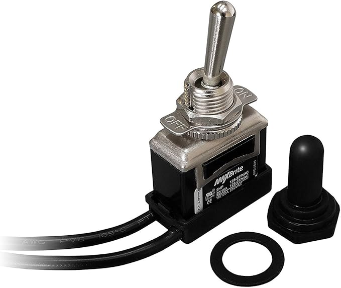 10 PCS Heavy Duty Toggle Switch 20/15A 125/277V, 2 HP with Waterproof Rubber Boot UL cUL Certified