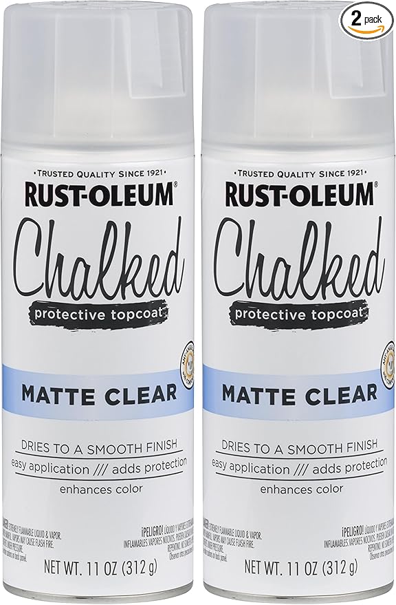 Rust-Oleum 302599 Chalked Ultra Spray Paint, 11 Ounce (Pack of 2), Matte Clear