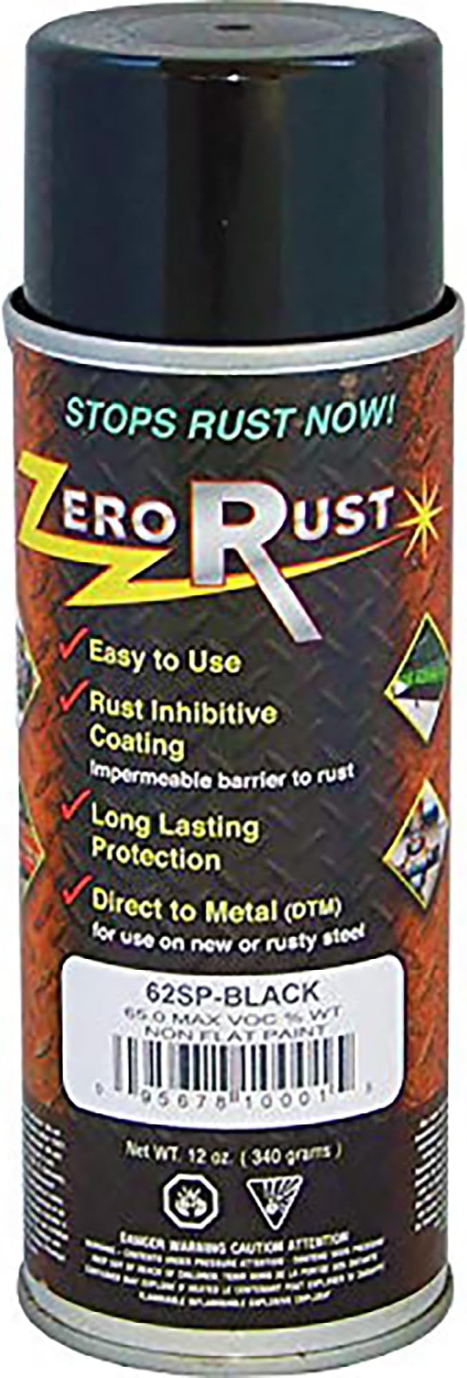 62SP Black Rust Inhibitive Coating 12oz Aerosol | Direct-to-Metal Corrosion Protection | Industrial-Grade Black Rust Preventive Paint