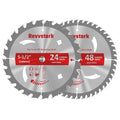 5-1/2" (10mm Arbor) Circular Saw Blades 24T&48T, Carbide Tipped Teeth, Heavy Duty TCT Saw Blades for Cutting Various Wood, Plastic and Composite Materials
