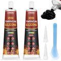 High Temperature Glue, Black Silicone Adhesive - 3.53 Oz Heat Resistant Glue for Ovens, High Temp Silicone Sealant for Microwave, Fast Curing, Insulation and Waterproof, 2 Pack, 100ML