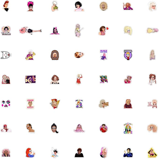 BulbaCraft Drag Queen Stickers for Water Bottle and Laptop - Pride Party Supplies, Decorations & Gifts, Waterproof Vinyl Decals, Gifts for Women & Men