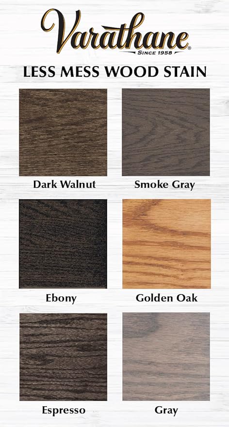 Varathane 368033-4PK Less Mess Wood Stain and Applicator, 4 oz, Smoke Gray, 4 Pack