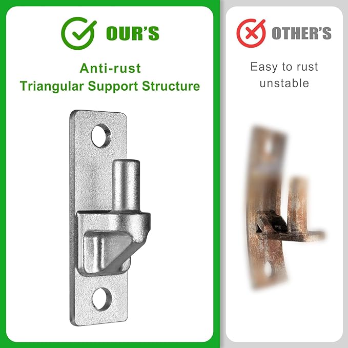 Heavy Duty 4.9" Gate Hinges, Steel Hinges with Electroplated Coating, 2‑Pack Wall‑Mount Female & Male Hinges for Fences & Farm Gates, 600 lbs Capacity